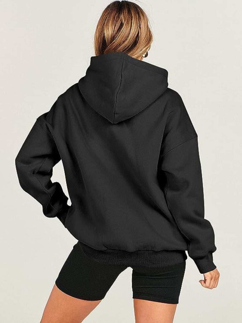 Dropped Shoulder Long Sleeve Hoodie - Trendsi - Flyclothing LLC