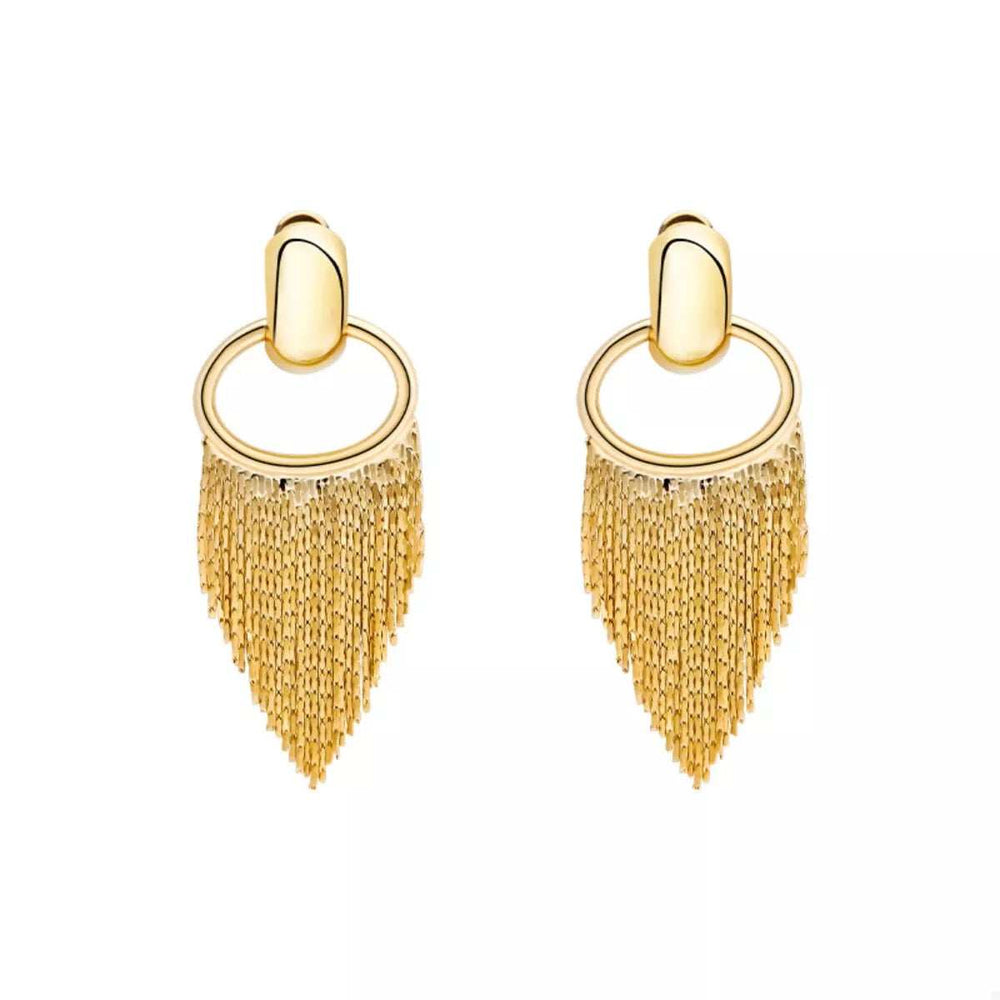 18K Gold-Plated Fringe Chain Earrings - Trendsi - Flyclothing LLC
