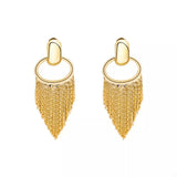 18K Gold-Plated Fringe Chain Earrings - Trendsi - Flyclothing LLC