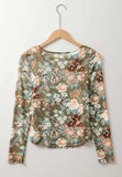 Floral Round Neck Long Sleeve T-Shirt - Trendsi - Flyclothing LLC