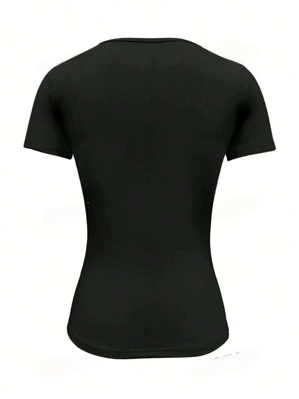 Round Neck Short Sleeve T-Shirt - Trendsi - Flyclothing LLC