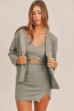 MABLE 3 Pieces Sweater Set with Crop Cami, Mini Skirt, Cardigan - Trendsi - Flyclothing LLC