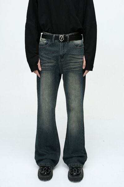 Bootcut Jeans with Pockets - Trendsi - Flyclothing LLC