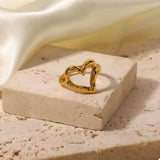 18K Gold-Plated Heart Ring - Trendsi - Flyclothing LLC