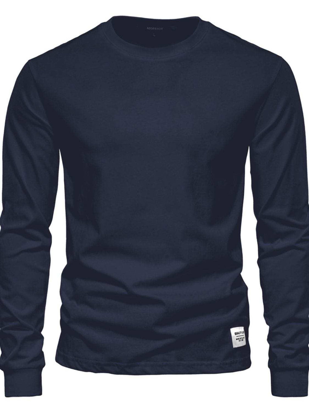 Men's Full Size Round Neck Long Sleeve T-Shirt Plus Size - Trendsi - Flyclothing LLC