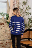 Sew In Love Striped Round Neck Sweater - Trendsi - Flyclothing LLC
