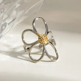 Two-Tone Daisy Flower Ring - Trendsi - Flyclothing LLC