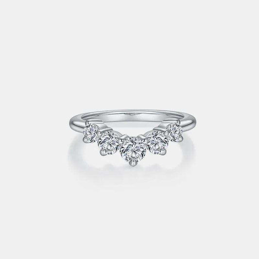 Inlaid Moissanite 925 Sterling Silver Ring - Trendsi - Flyclothing LLC
