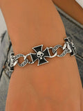 Gothic Skull Cross Chain Bracelet - Trendsi - Flyclothing LLC