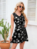 Tied Polka Dot V-Neck Dress - Trendsi - Flyclothing LLC