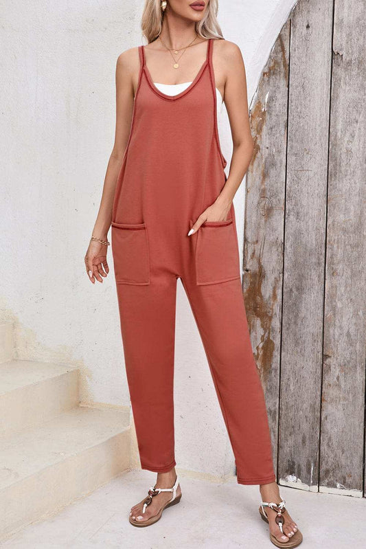 Scoop Neck Spaghetti Strap Jumpsuit - Trendsi - Flyclothing LLC