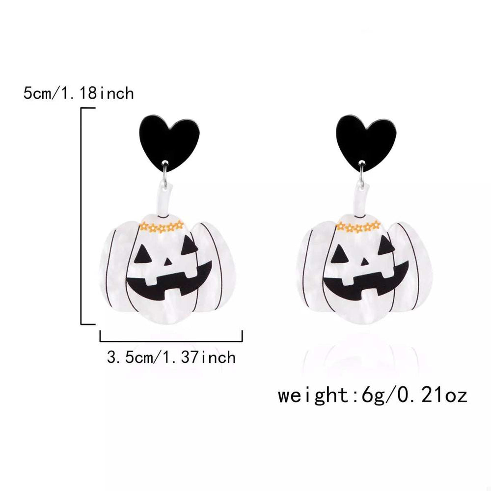 Halloween Pumpkin Heart Drop Earrings - Trendsi - Flyclothing LLC