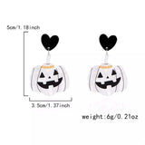 Halloween Pumpkin Heart Drop Earrings - Trendsi - Flyclothing LLC