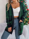 Plaid Open Front Long Sleeve Cardigan - Trendsi - Flyclothing LLC