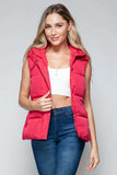 Snobbish Snap and Zip Closure Hooded Vest - Trendsi - Flyclothing LLC