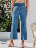 Button Fly Cropped Jeans with Pockets - Trendsi - Flyclothing LLC