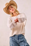 BiBi Waffle Knit Off Shoulder Top - Trendsi - Flyclothing LLC