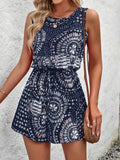 Boho Floral Print Sleeveless Summer Romper - Trendsi - Flyclothing LLC