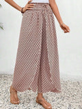 Tied Printed Wide Leg Pants - Trendsi - Flyclothing LLC