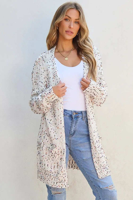 Open Front Long Sleeve Cardigan - Trendsi - Flyclothing LLC