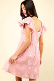 VERY J Flower Embroidered Organza Mini Dress - Trendsi - Flyclothing LLC