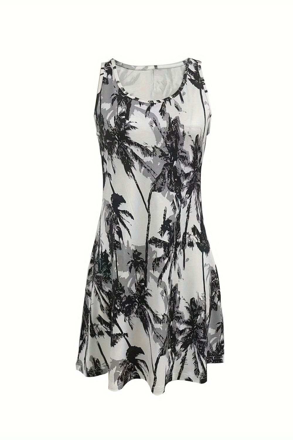 Printed Scoop Neck Wide Strap Mini Dress - Trendsi - Flyclothing LLC