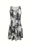 Printed Scoop Neck Wide Strap Mini Dress - Trendsi - Flyclothing LLC