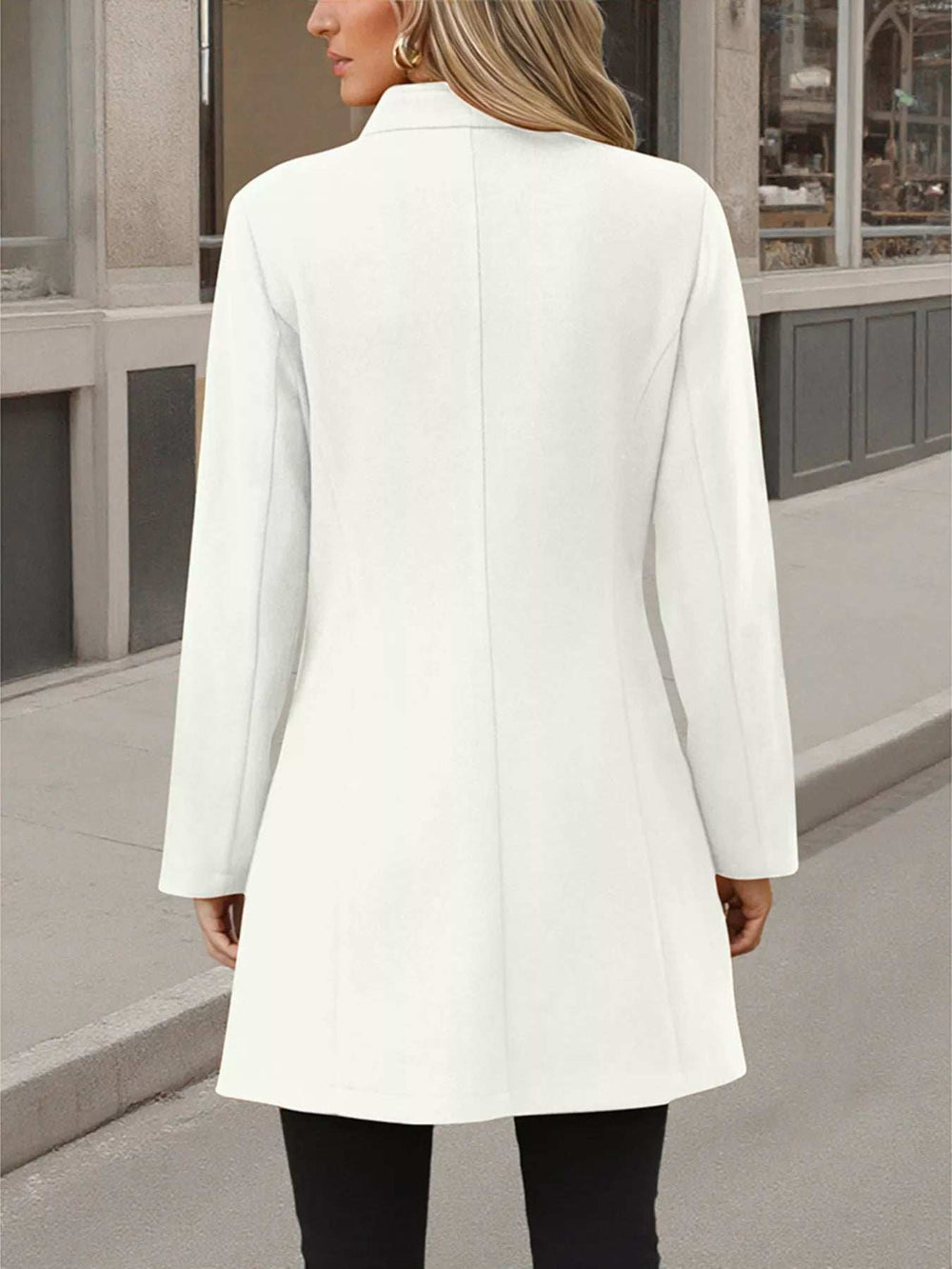 Button Up Long Sleeve Coat - Trendsi - Flyclothing LLC