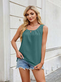Ruched Scoop Neck Tank - Trendsi - Flyclothing LLC