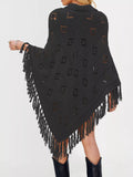 Fringe Openwork Knit Cover Up - Trendsi - Flyclothing LLC