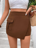 Pocketed High Waist Shorts - Trendsi - Flyclothing LLC