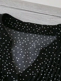 Polka Dot Notched Ruffled Cap Sleeve Blouse - Trendsi - Flyclothing LLC