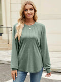 Round Neck Long Sleeve T-Shirt - Trendsi - Flyclothing LLC
