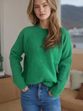 Mock Neck Long Sleeve Sweater - Trendsi - Flyclothing LLC