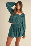 MABLE Embroidered Scalloped Lace Top and Short Set - Trendsi - Flyclothing LLC