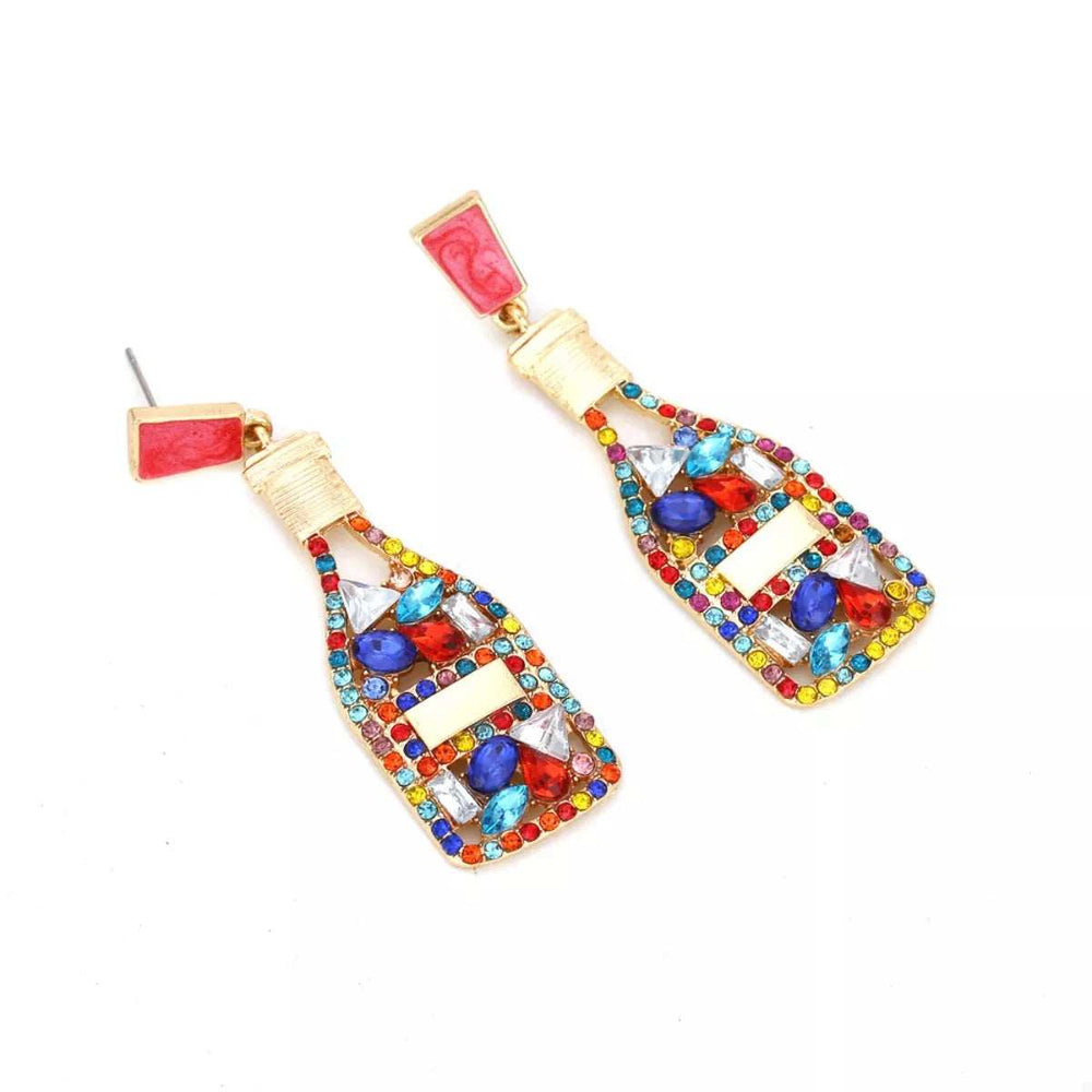 Champagne Bottle Drop Earrings - Trendsi - Flyclothing LLC
