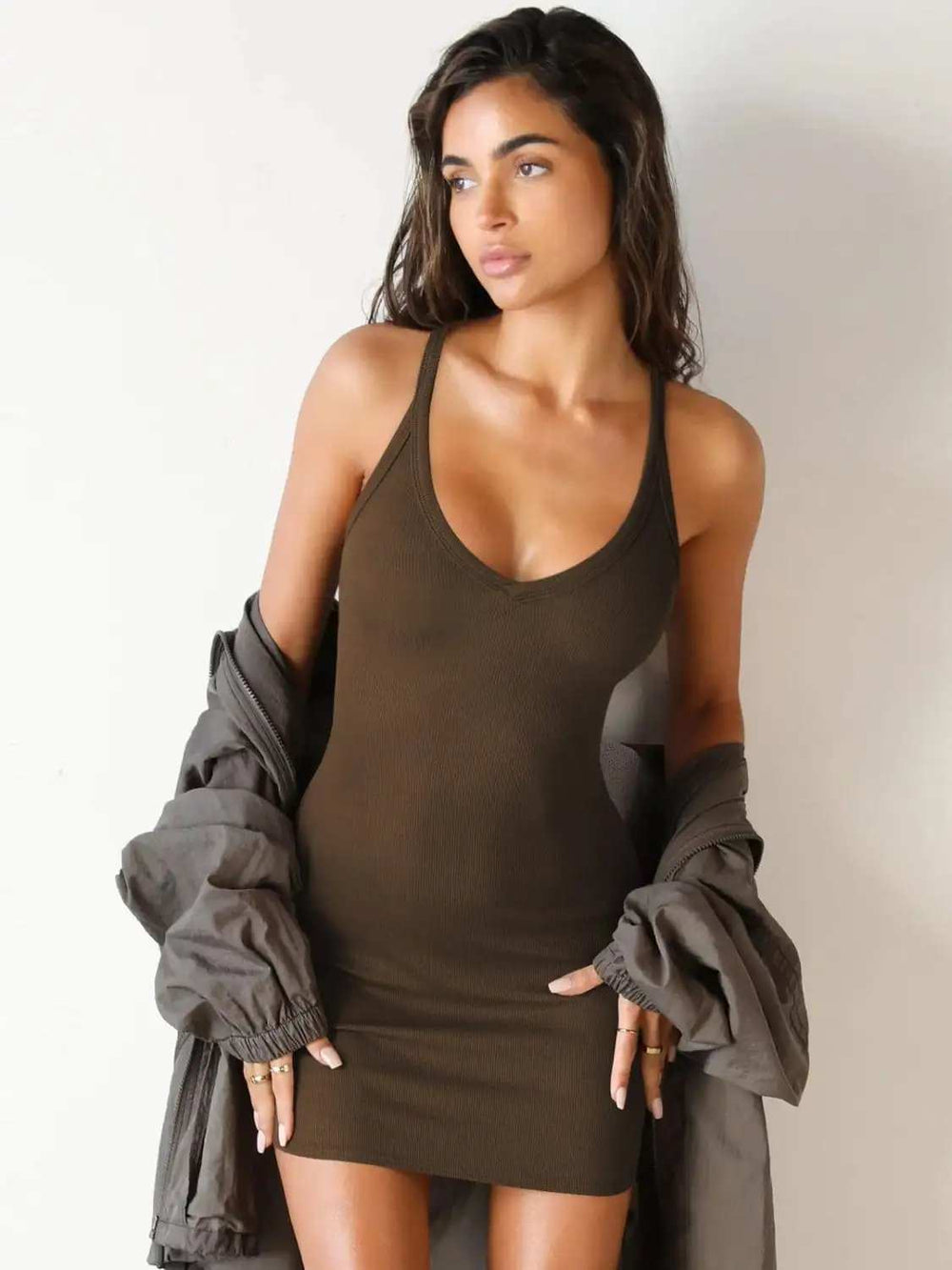 Scoop Neck Wide Strap Mini Dress - Trendsi - Flyclothing LLC