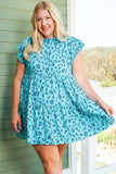 Plus Size Ruffled Leopard Cap Sleeve Mini Dress - Trendsi - Flyclothing LLC