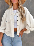 Button Up Long Sleeve Jacket - Trendsi - Flyclothing LLC