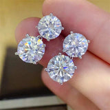 10 Carat Moissanite 925 Sterling Silver Earrings - Trendsi - Flyclothing LLC