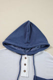 Corded Color Block Drawstring Hoodie - Trendsi - Flyclothing LLC
