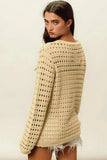 BiBi Round Neck Openwork Knit Cover Up - Trendsi - Flyclothing LLC