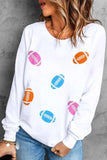 Football Round Neck Long Sleeve Sweatshirt - Trendsi - Flyclothing LLC