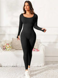 Scoop Neck Long Sleeve Active Jumpsuit - Trendsi - Flyclothing LLC