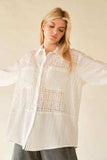 Davi & Dani Crinkled Jacquard Button Down Shirt - Trendsi - Flyclothing LLC