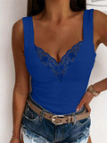 Full Size Lace Detail Sweetheart Neck Tank - Trendsi - Flyclothing LLC