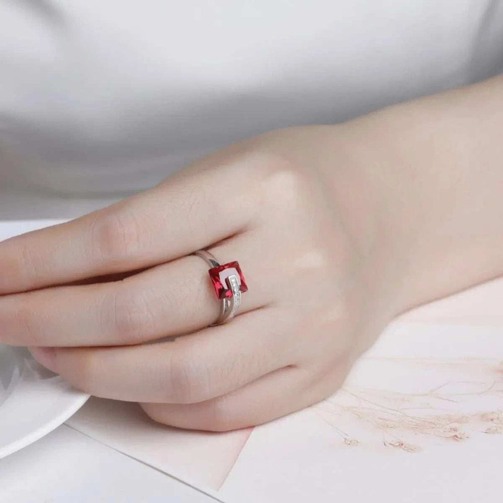 925 Sterling Silver Inlaid Zircon Ring - Trendsi - Flyclothing LLC