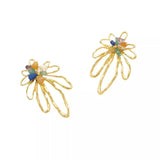 18K Gold-Plated Natural Stone Flower Earrings - Trendsi - Flyclothing LLC
