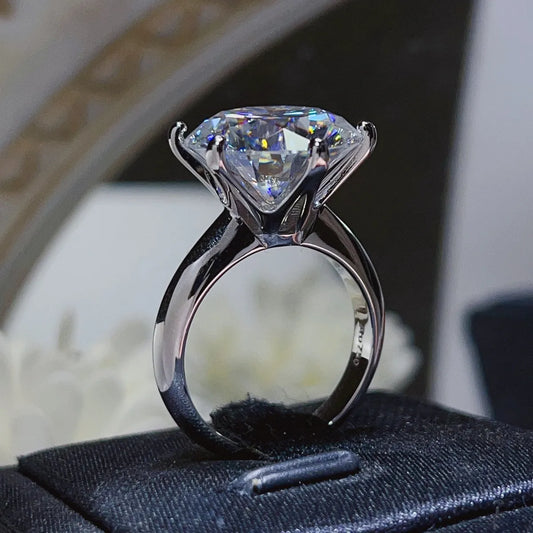 10 Carat Moissanite 925 Sterling Silver Ring - Trendsi - Flyclothing LLC