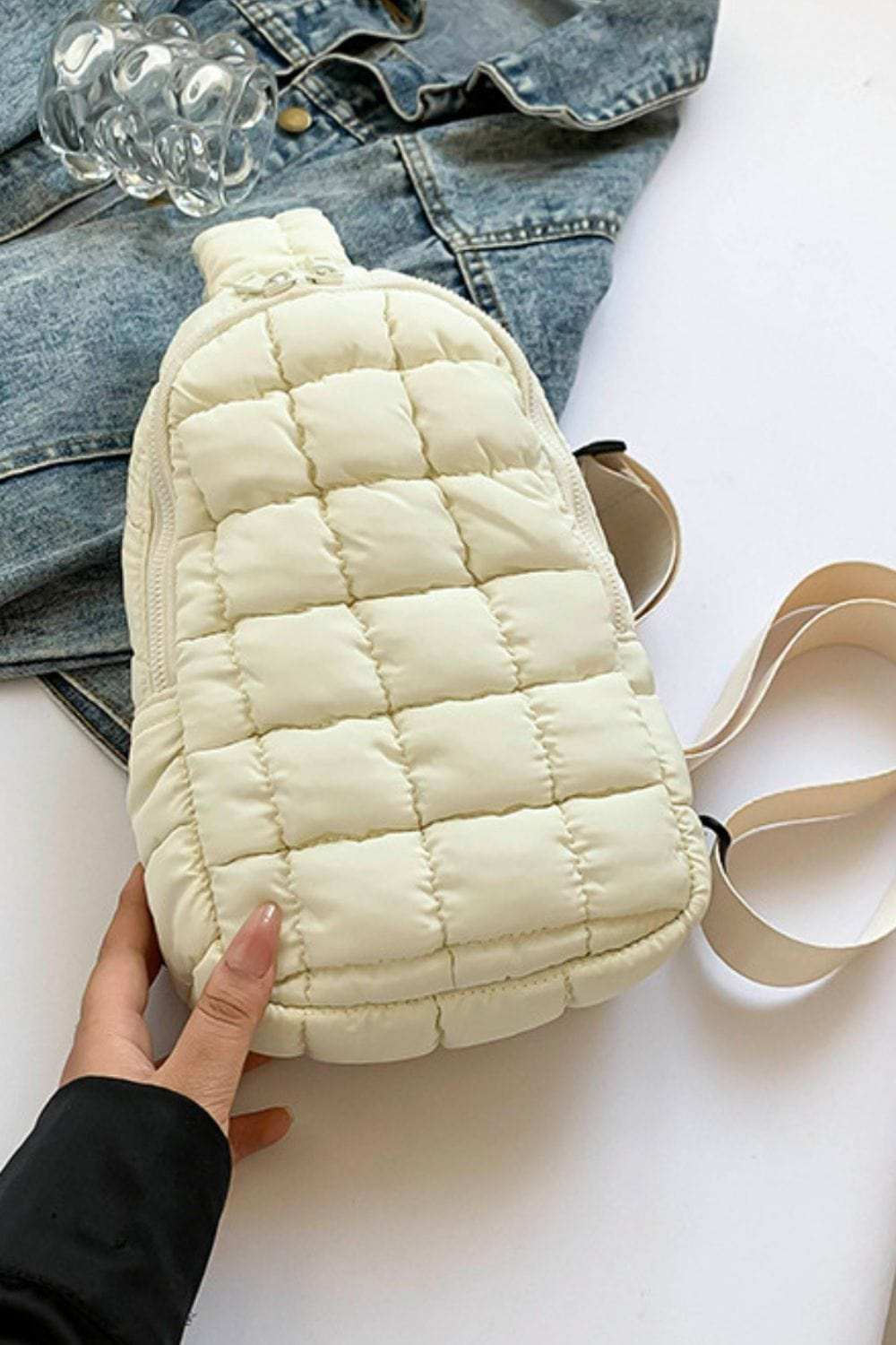 Quilted Nylon Crossbody Bag - Trendsi - Flyclothing LLC